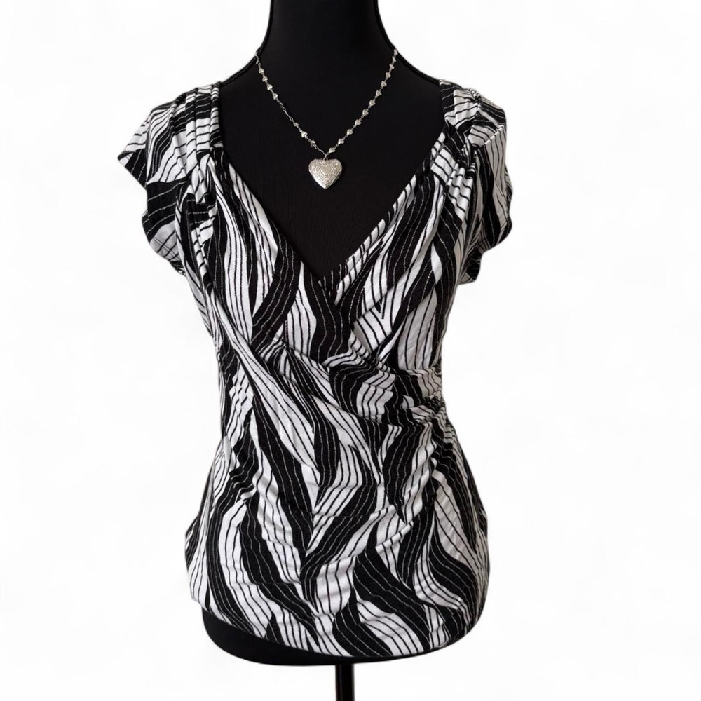 y2k black & white wrap top